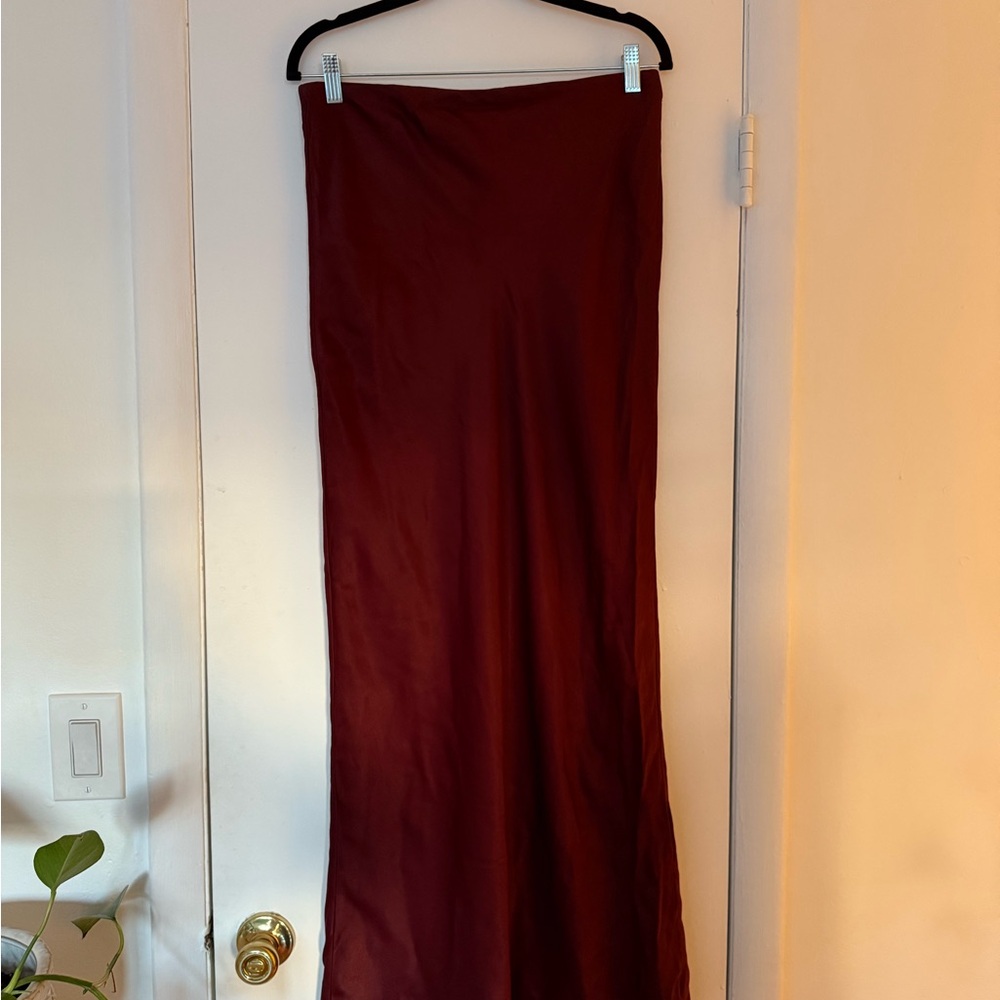 Anthropologie Tilda/Elyse Maxi Skirt in Deep Burgundy